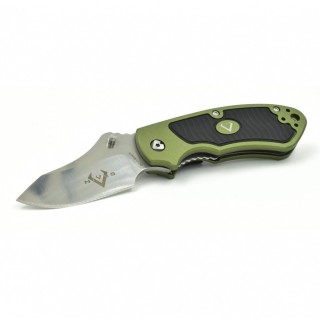 Couteau V NIVES Stout Lame Acier 8Cr14MoV Manche Green Aluminum Black Linerlock VNI30152 - Livraison Gratuite