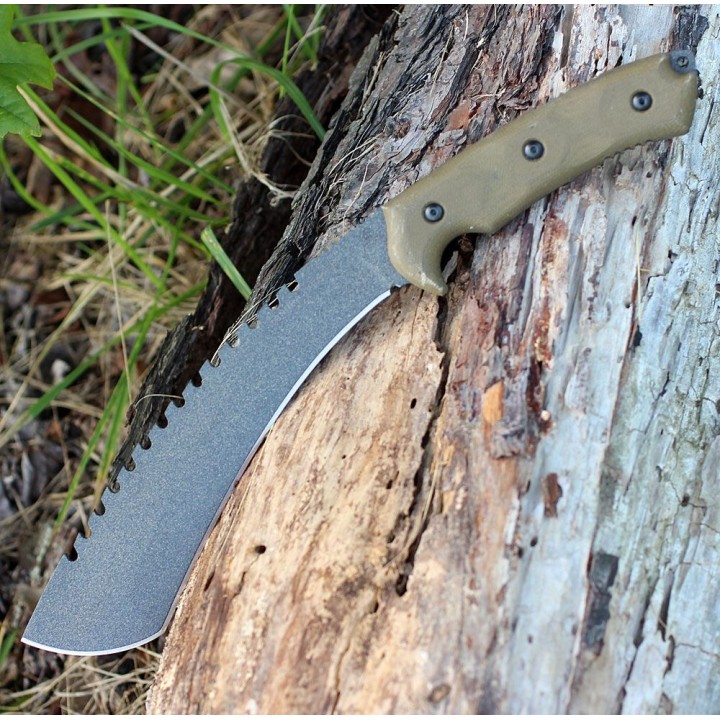 Couteau Tops Tundra Trekker TPTDTK01 Lame Acier Carbone 1095 Manche Micarta Etui Kydex Made USA - Livraison Gratuite