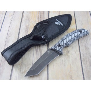 Couteau de Chasse Winchester Tanto Lame Acier Inox Manche Micarta Etui Nylon G1515 - Livraison Gratuite