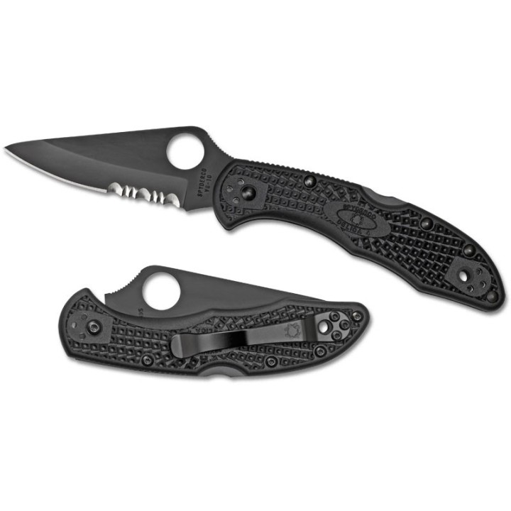 Couteau sc11psbbk Spyderco Delica 4 / All Black VG10