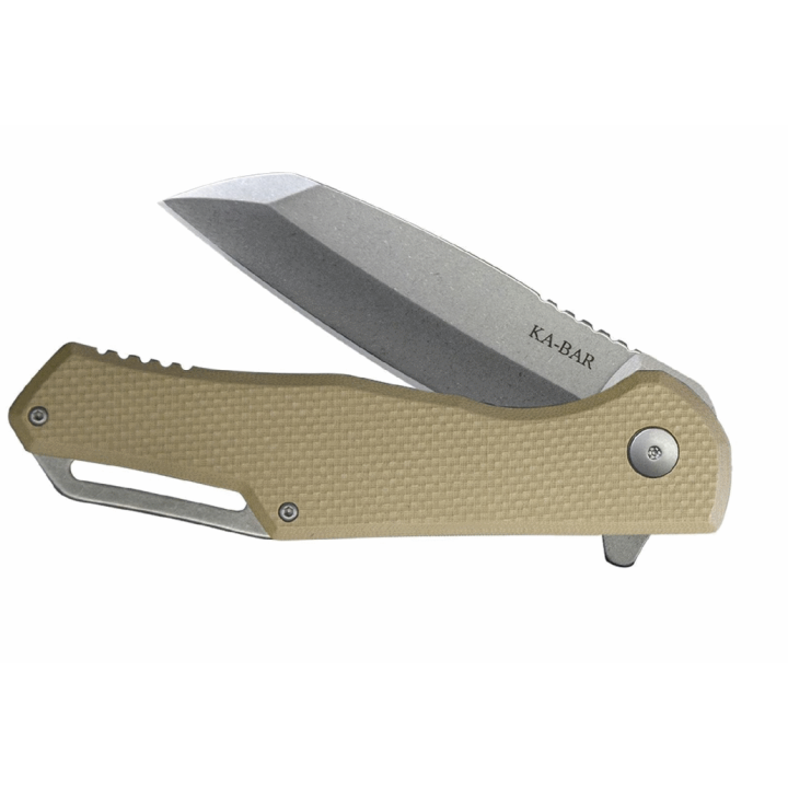 Couteau KA-BAR Jarosz Wharncliffe Flipper Lame Acier AUS-8 Manche G-10/Titane KA7508 - Livraison Gratuite