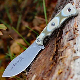 Couteau TOPS Camp Creek Lame Acier CPM-S35VN Manche G-10 Camo Etui Kydex Coyote Tan Made USA TPCPCK01 - Livraison Gratuite
