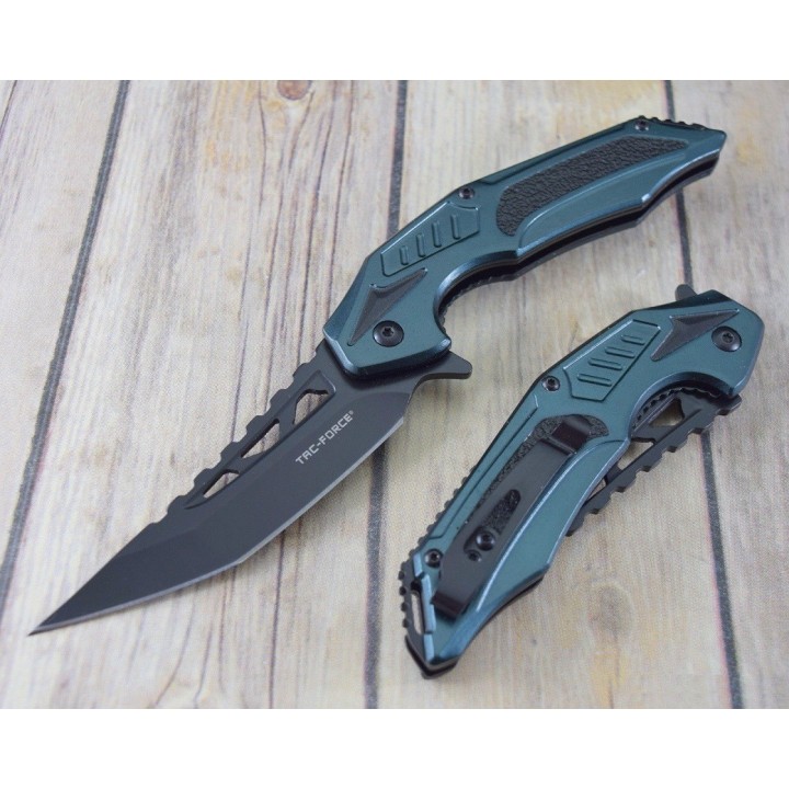 Couteau Tactical Urban Tac Force A/O Lame Tanto Acier 3Cr13 Manche Aluminium Blue Linerlock TF1003BL - Livraison Gratuite