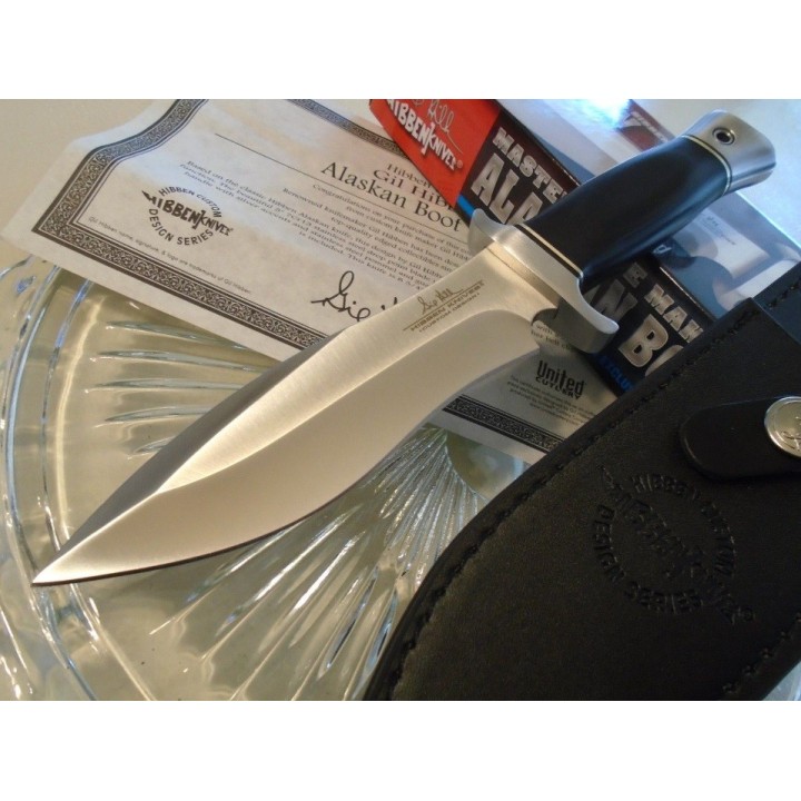 Poignard Couteau Gil Hibben Alaskan Boot Lame Acier 7Cr13 Manche Micarta Etui Cuir GH5055 - Livraison Gratuite