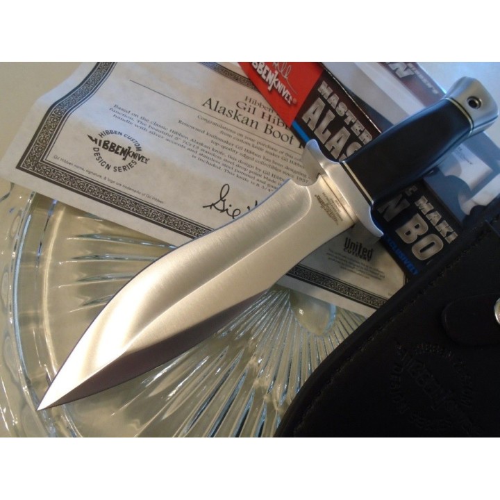 Poignard Couteau Gil Hibben Alaskan Boot Lame Acier 7Cr13 Manche Micarta Etui Cuir GH5055 - Livraison Gratuite