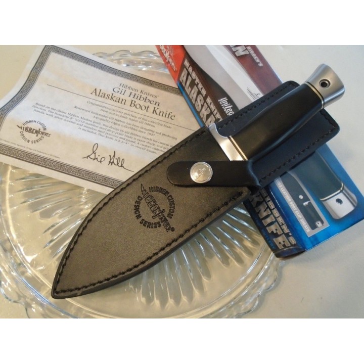 Poignard Couteau Gil Hibben Alaskan Boot Lame Acier 7Cr13 Manche Micarta Etui Cuir GH5055 - Livraison Gratuite