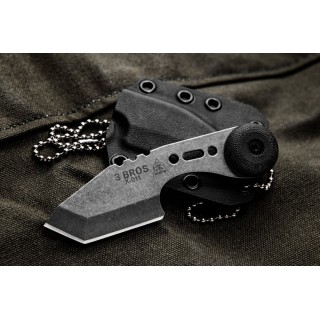 Couteau de Cou Tops 3 Bros Tanto Lame Acier Carbone 1095 Etui Kydex Made In USA TP3BR02 - Livraison Gratuite