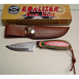 Bushcraft Couteau Sawmill Equalizer Game Lame A partir d'une Scie à Bois Manche Bois Etui Cuir SM5 - Livraison Gratuite
