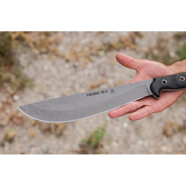 Couteau Bowie TOPS Knives Yacare Lame Acier 1095 Manche Micarta Etui Nylon Made USA TPYAC01 - Livraison Gratuite
