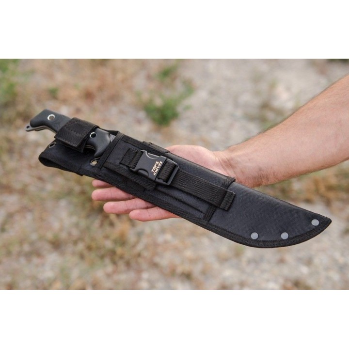 Couteau Bowie TOPS Knives Yacare Lame Acier 1095 Manche Micarta Etui Nylon Made USA TPYAC01 - Livraison Gratuite