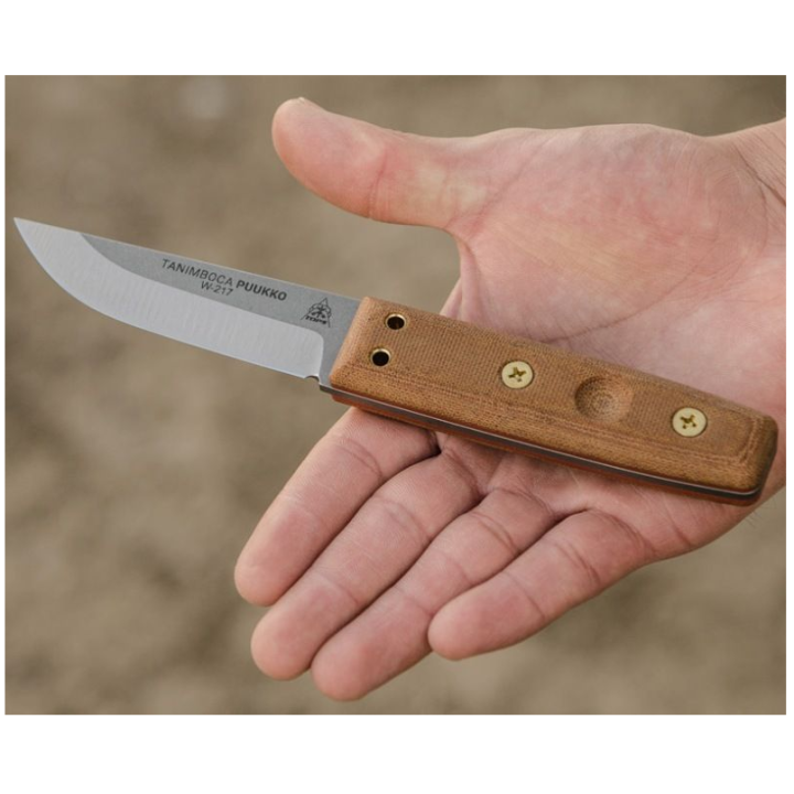 Couteau TOPS Tanimboca Puukko Lame Acier Carbone 1095 Manche Micarta Etui Cuir Made In USA TPTPUK01 - Livraison Gratuite