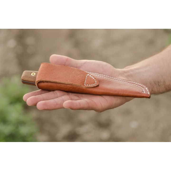 Couteau TOPS Tanimboca Puukko Lame Acier Carbone 1095 Manche Micarta Etui Cuir Made In USA TPTPUK01 - Livraison Gratuite