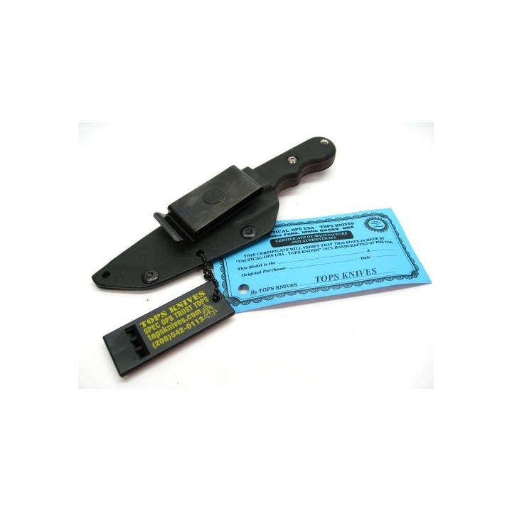 Couteau TOPS Special Assault Weapon Acier Carbon 1095 Manche G-10 Etui Kydex Made USA TPSAW02 - Livraison Gratuite