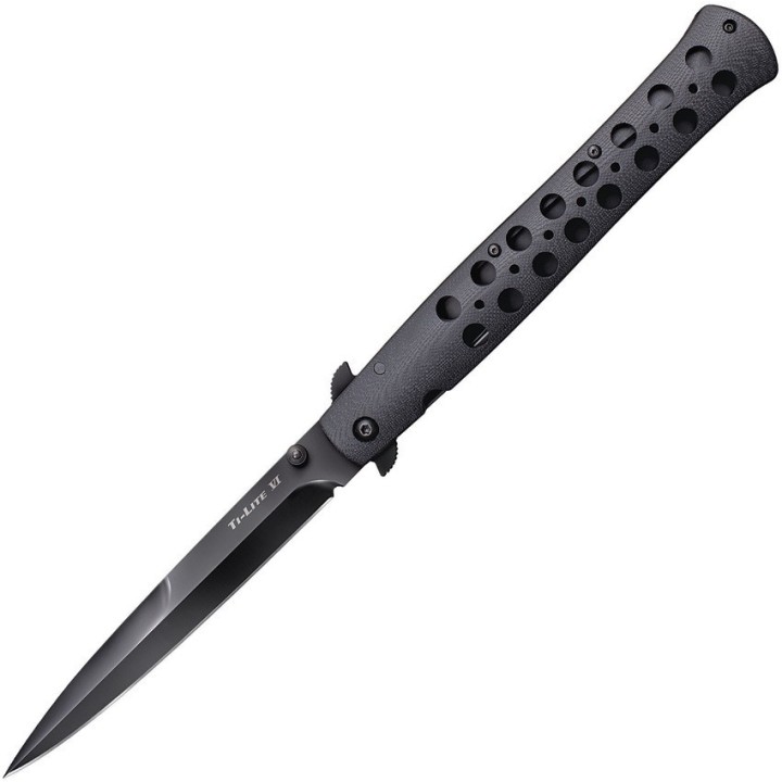 Couteau Cold Steel Ti-Lite XL Flipper Stiletto Lame Acier S35VN Manche G-10 Linerlock Clip CS26C6 - Livraison Gratuite