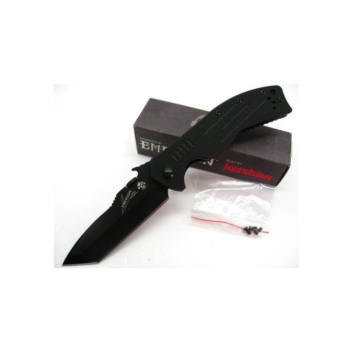 Couteau de Combat Kershaw Emerson CQC-8K Tanto Lame Acier 8Cr13MoV Manche G-10 Framelock Clip KS6044TBLK - Livraison Gratuite