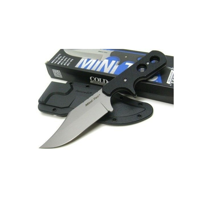 Couteau Cold Steel Mini Tac Bowie Lame Acier 8Cr13MoV Manche Griv-Ex Etui Secure-Ex CS49HCF - Livraison Gratuite