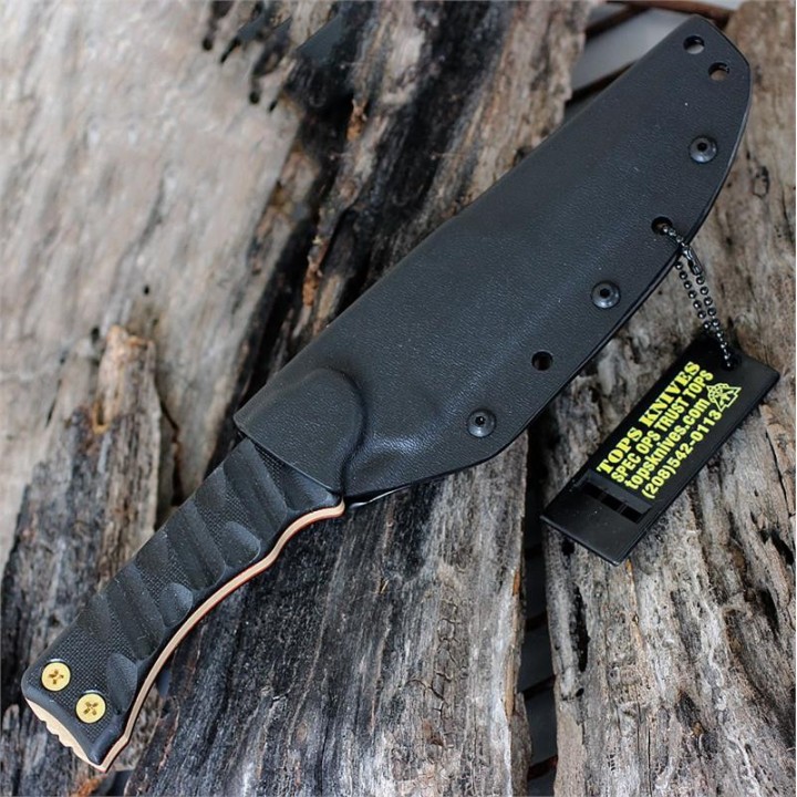 Couteau TOPS Team Jackal Survivor Lame Carbone 1095 Manche G-10 Etui Kydex Made USA TPTMJK5S - Livraison Gratuite
