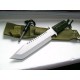 Couteau de Survie Lame Acier Inox Manche Paracorde Etui Nylon + Allume FEU M3371 - Livraison Gratuite