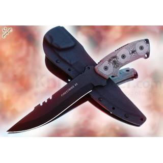 Couteau De Survie Tops Fire Strike Acier Carbone 1095 Manche Micarta Etui Kydex Made USA TP45 - Livraison Gratuite