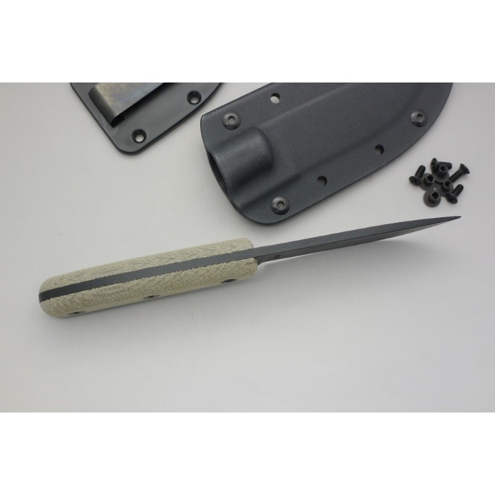 Couteau de Survie Esee Model 4 Traditional Handle Lame 1095 Manche Micarta Etui Kydex Made USA ES4HMK - Livraison Gratuite
