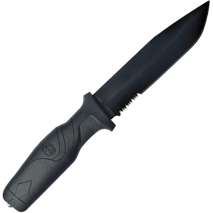 Couteau de Combat Smith&Wesson Search & Rescue Lame Acier 8Cr13MoV Etui Nylon SW1100070 - Livraison Gratuite