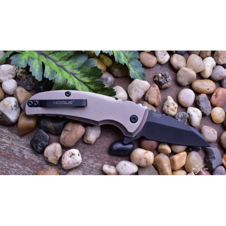 HO24167 Hogue Elishewitz X1 Microflip CPM-154 Black Blade FDE Aluminum Handles Push Button USA - Livraison Gratuite