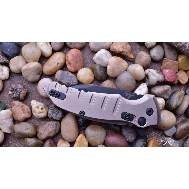 HO24167 Hogue Elishewitz X1 Microflip CPM-154 Black Blade FDE Aluminum Handles Push Button USA - Livraison Gratuite