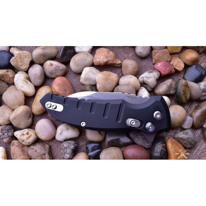 HO24160 Hogue Elishewitz X1 Microflip CPM-154 Blade Black Aluminum Handles Push Button USA - Livraison Gratuite