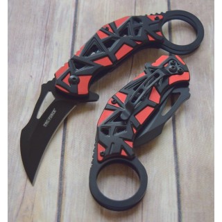 Couteau Karambit Tac Force A/O Lame Acier Inox Manche Red Aluminium TF961RD - Livraison Gratuite