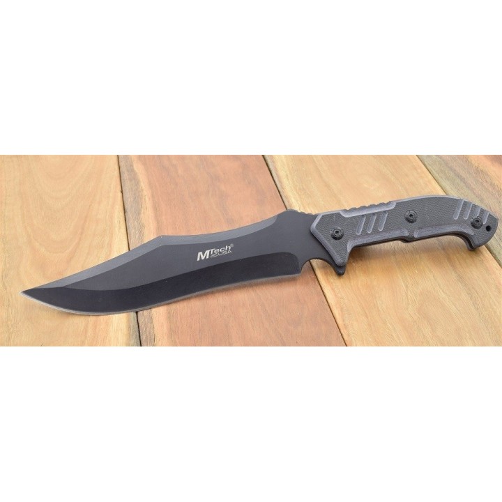 Couteau Bushcraft Survie Machette Mtech Lame Acier 440 Manche G-10 Etui Nylon MT2039 - Livraison Gratuite