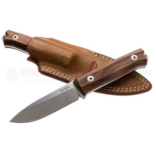 Couteau LionSteel Bushcraft B40 Lame Acier Sleipner Manche Santos Wood Etui Cuir Made Italy  LSTB40ST - Livraison Gratuite