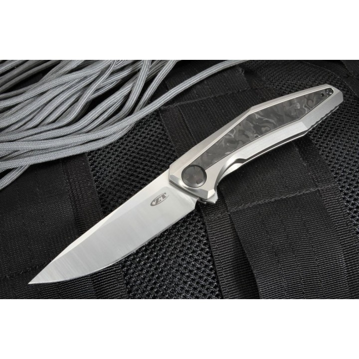 Couteau Zero Tolerance Sinkevich Lame Acier CPM 20CV Manche Titane/Fibre Carbone Framelock Made USA ZT0470 - Livraison Gratuite