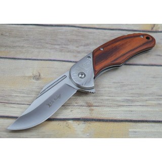 Couteau Elk Ridge A/O Lame Acier 3Cr13 Manche Brown Pakkawood Framelock Clip ERA957BR - Livraison Gratuite