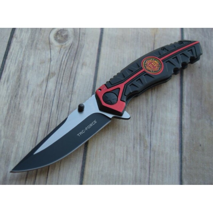 Couteau Tac Force Fire Fighter A/O Lame Acier 3Cr13 Manche Aluminium Linerlock Clip TF1013FD - Livraison Gratuite