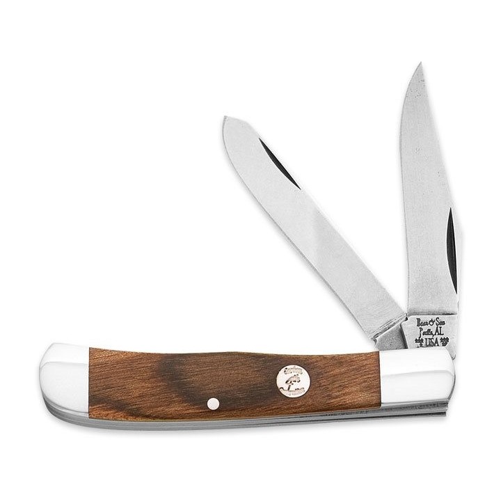 Couteau Bear & Son C254 Heritage Walnut Large Trapper 2 Lames Acier Carbone 1095 Made In USA BCC254 - Livraison Gratuite