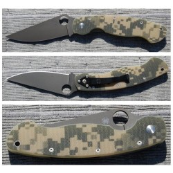 COUTEAU Spyderco SC36GPCMOBK Spyderco Military Camo G10 Acier CPM-S30V Made In USA