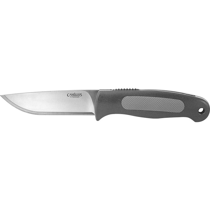 CM18560 Camillus TigerSharp Knife Black Nylon Handle Titanium Coated Plain Edge - Livraison Gratuite