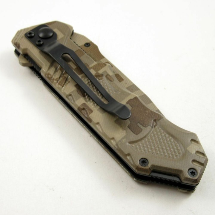 Couteau Tactical Desert Storm Tac Force A/O Lame Tanto Acier Inox Manche Digital Camo Clip TF458SF - Livraison Gratuite
