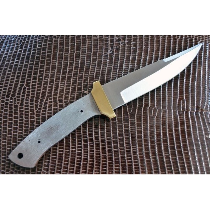 Lot de 2 Lames à Customiser Bowie Lame Acier Inox Garde Laiton BL075 - Livraison Gratuite