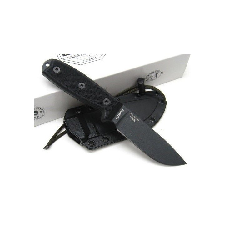ES4PTGB Couteau ESEE Model 4 Black Acier 1095 Etui Nylon Rigide USA - Livraison Gratuite