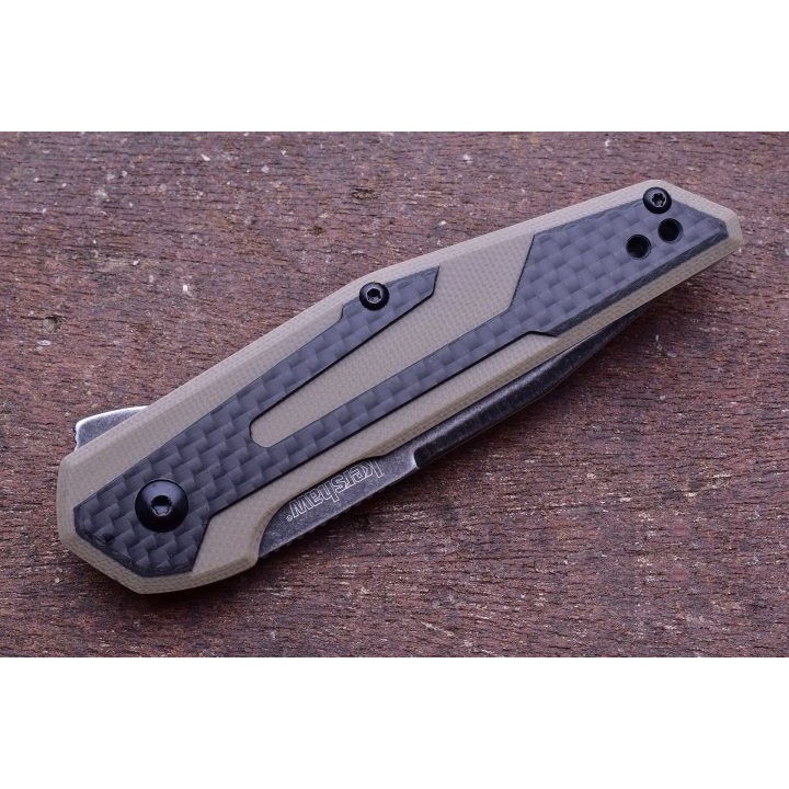 KS1160TANBW Kershaw Fraxion Clip Point 8Cr13MoV Blade Tan G10/carbon Fiber Handles Linerlock Clip - Livraison Gratuite