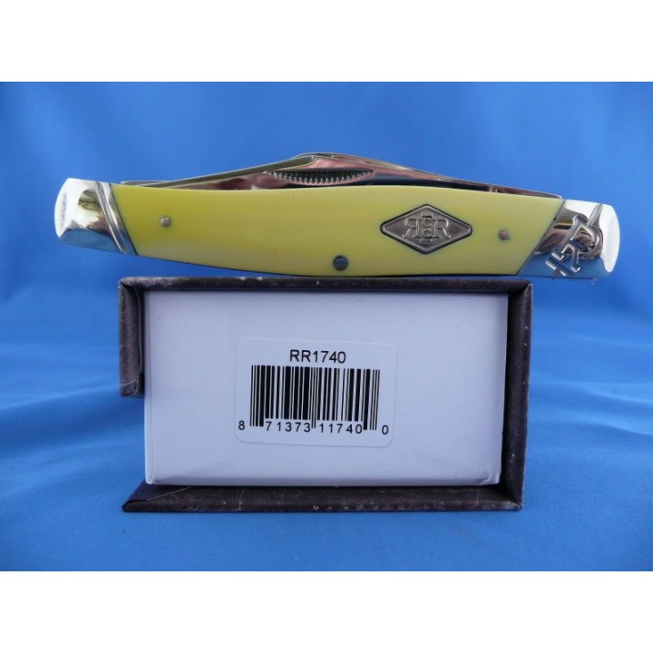 Couteau Canif Rough Rider Stockman 3 Lames Acier Carbone Manche Yellow ABS RR1740 - Livraison Gratuite