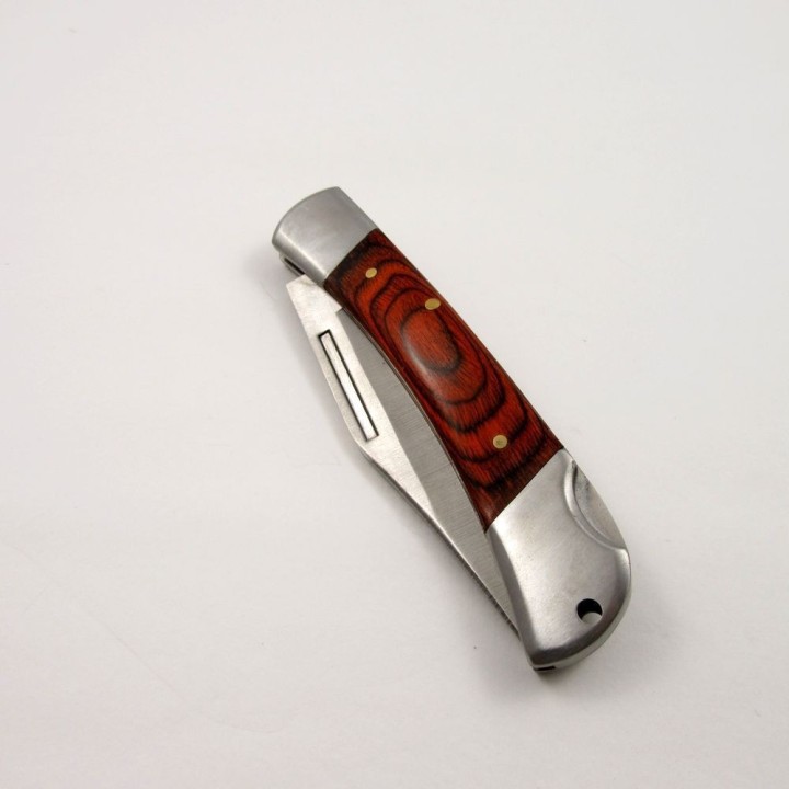 Lot de 3 Couteau de Chasse Pliant Rite Edge Classic Lame Acier Inox Manche Bois Lockback CN2108265 - Livraison Gratuite