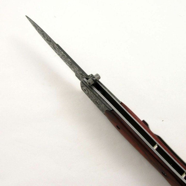 Couteau Tac Force Stiletto A/O Lame Acier 440 Faux Damas Manche Bois Linerlock Clip TF428DMW - Livraison Gratuite