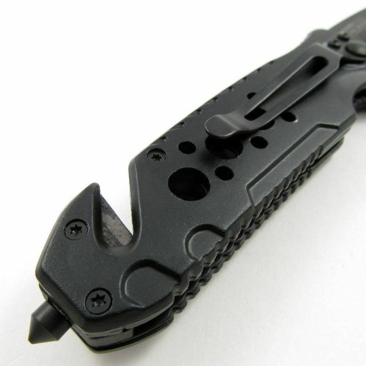 Couteau Tac Force Rescue A/O Lame Acier 440 Coupe Ceintures Brise Vitres TF637RW - Livraison  Gratuite