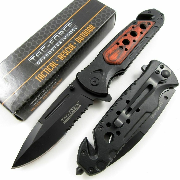 Couteau Tac Force Rescue A/O Lame Acier 440 Coupe Ceintures Brise Vitres TF637RW - Livraison  Gratuite