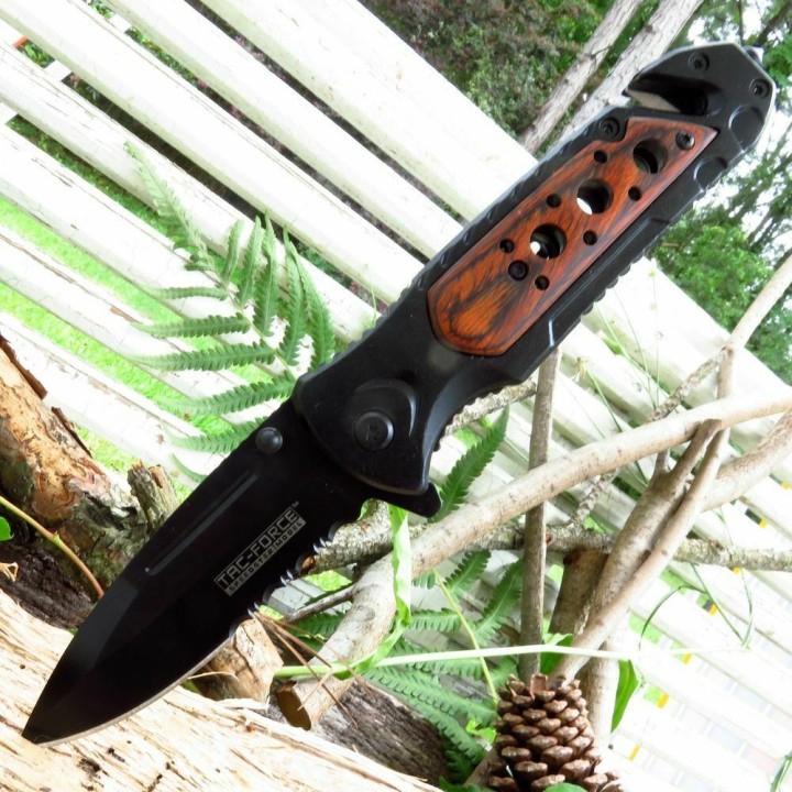 Couteau Tac Force Rescue A/O Lame Acier 440 Coupe Ceintures Brise Vitres TF637RW - Livraison  Gratuite