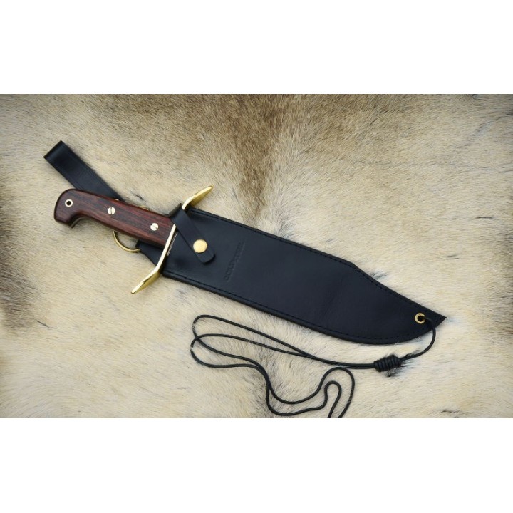 Couteau Cold Steel Wild West Bowie Lame Acier Carbone 1090 Manche Bois Etui Cuir CS81B - Livraison Gratuite