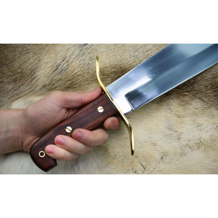 Couteau Cold Steel Wild West Bowie Lame Acier Carbone 1090 Manche Bois Etui Cuir CS81B - Livraison Gratuite