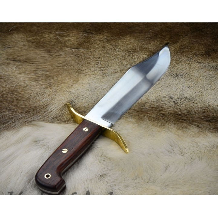 Couteau Cold Steel Wild West Bowie Lame Acier Carbone 1090 Manche Bois Etui Cuir CS81B - Livraison Gratuite